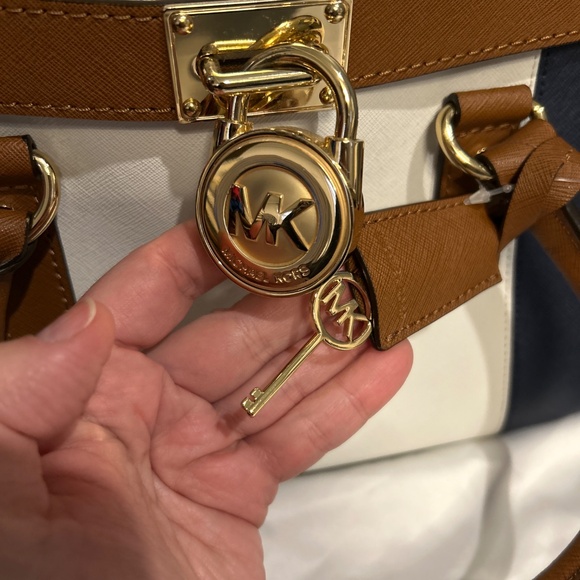 Michael Kors Hamilton Colorblock Leather Satchel - Picture 7 of 7